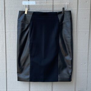 MICHAEL Michael Kors Black Faux Leather-Panel Pencil Skirt